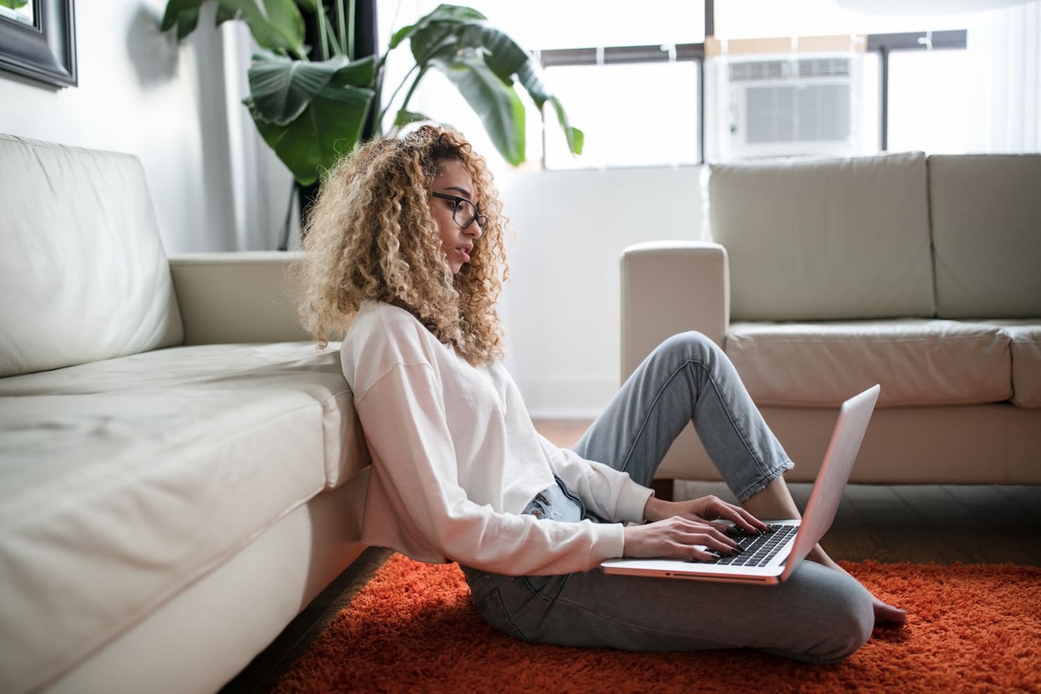 Woman Working on Laptop