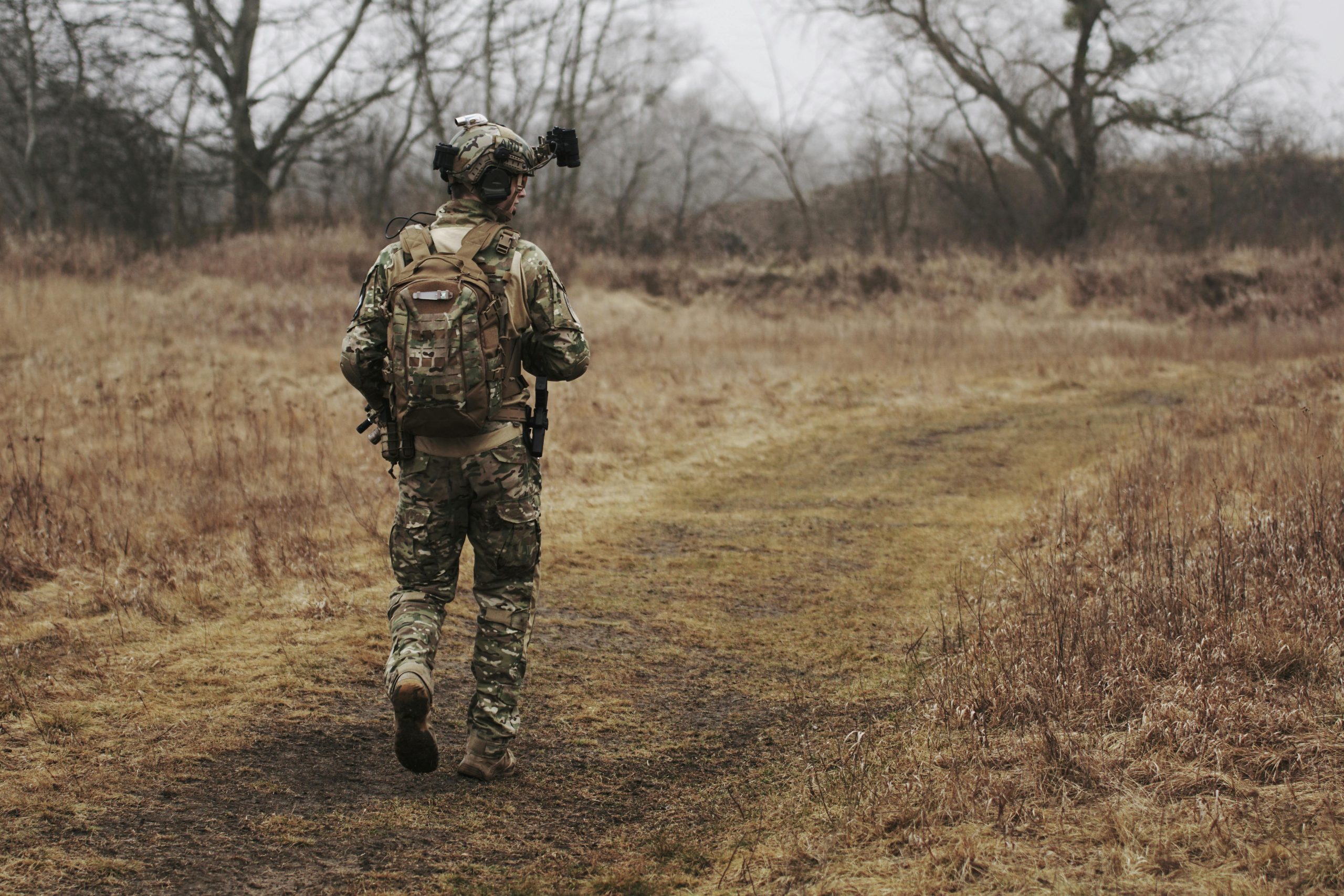 Military Man Walking