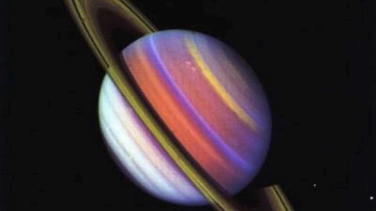 Voyager photos of Saturn in 1980