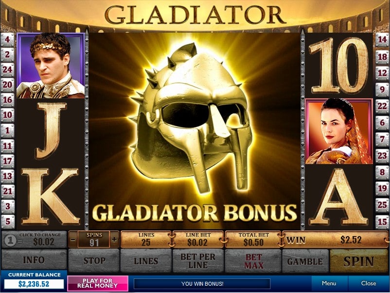Playtech’s Gladiator - Movie-Themed Online Slots